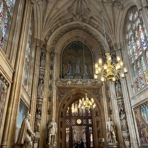 The Palace of Westminster approaching Central Lobby